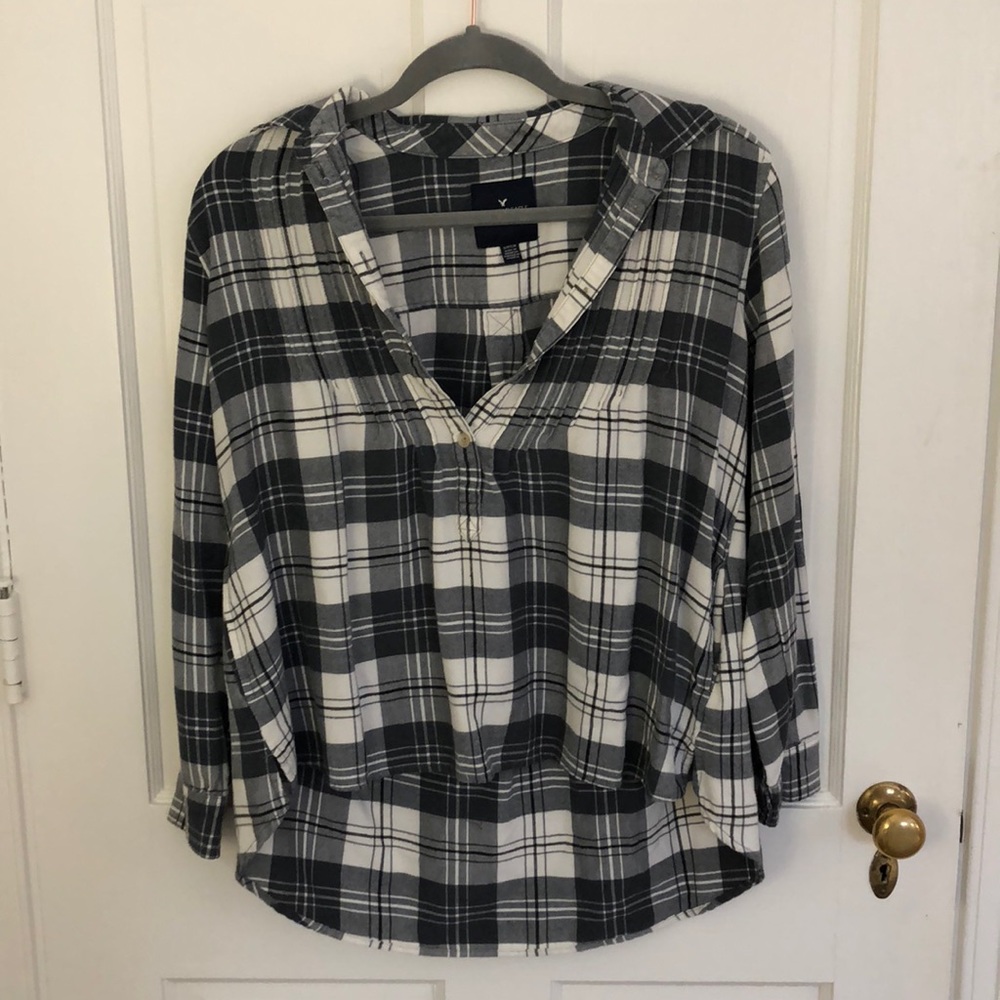 Flannel button up blouse